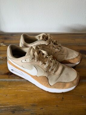 Nike Tan and White Air Max Low-Top Sneakers
